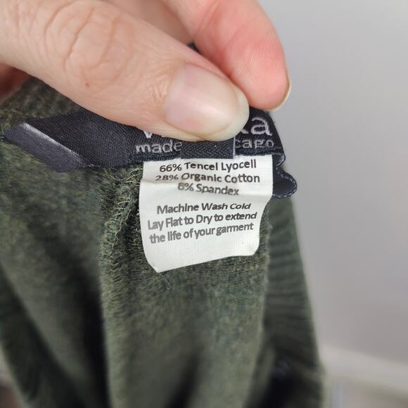 Wulfka Organic Cotton Pants‎ Womens Small Green Heather Made in Chicago - Picture 6 of 7